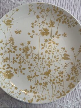 Vintage Sheffield Golden Meadow Ironstone Plate Gold Botanical Cottagecore Farm
